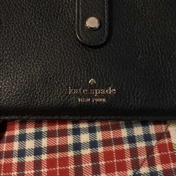 kate spade Black Leather Crossbody Wallet with Gold Hardware - Picture 2 of 10